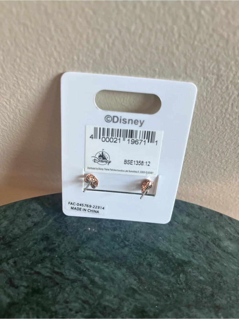Disney Parks Collection December Birthstone Minnie Stud Earrings - Teal